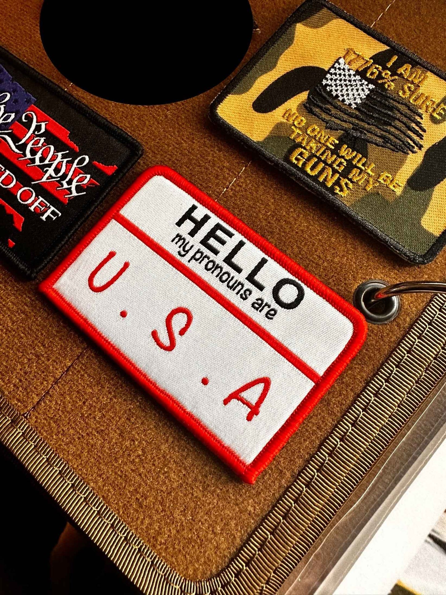 The Patriot's Identity Patch: Hello My Pronouns Are U.S.A. Name Tag Patch