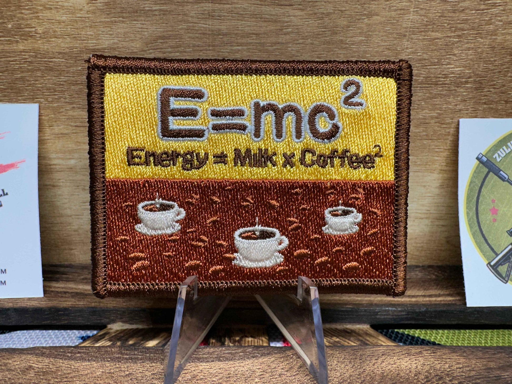 Coffee Milk & Coffee Velcro Morale Patch, E=MC2