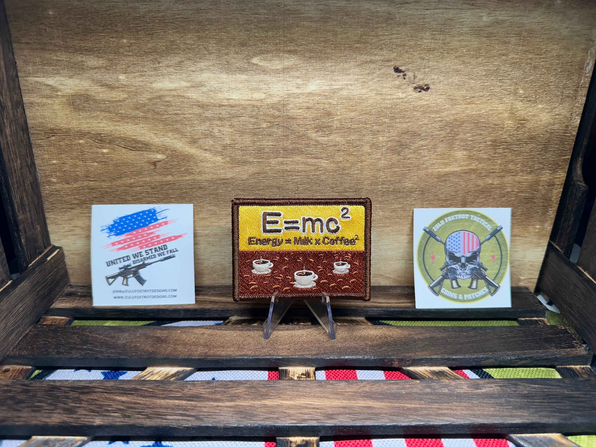 Coffee Milk & Coffee Velcro Morale Patch, E=MC2