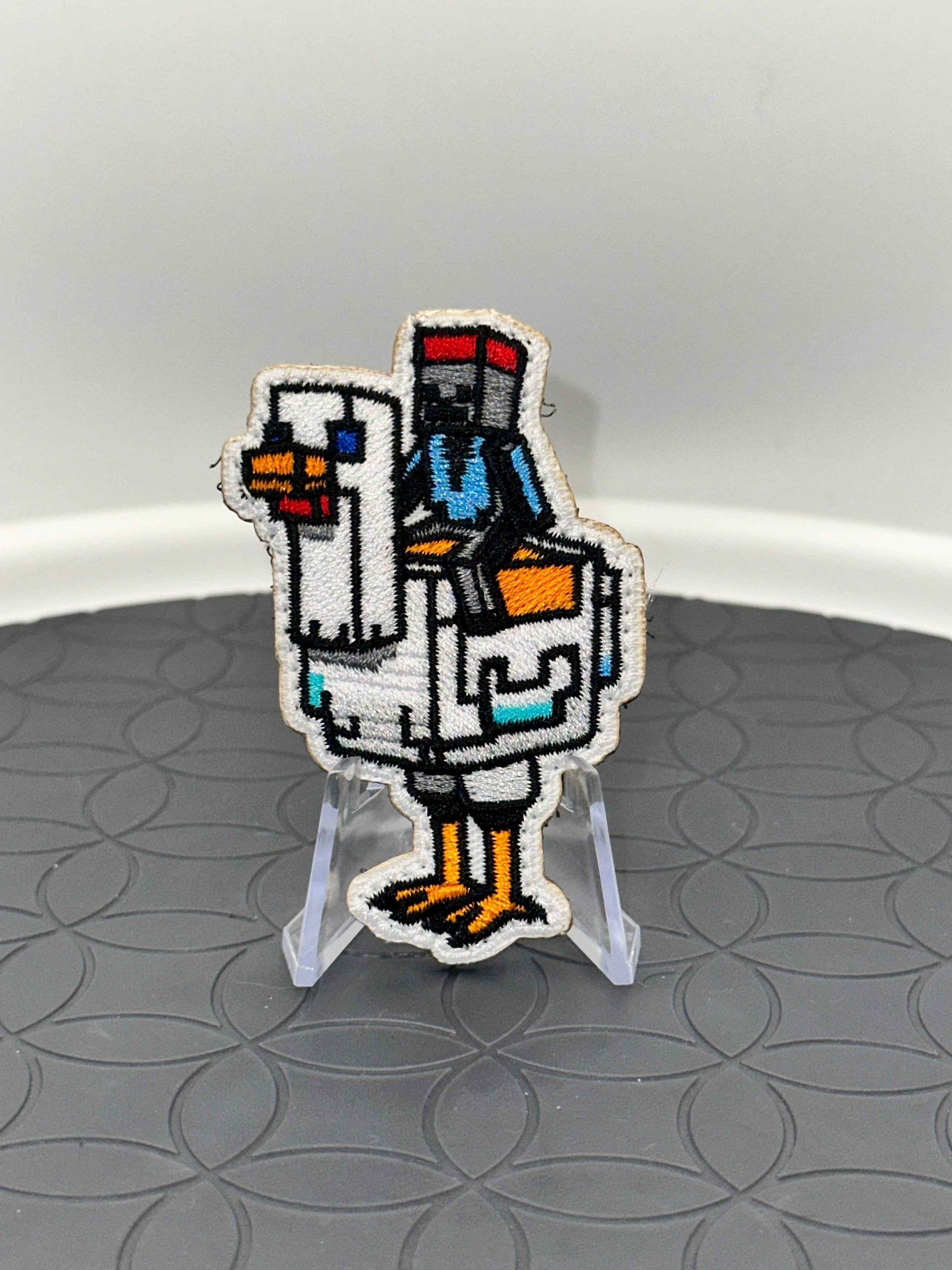 Chicken Jockey Embroidered Patch with Hook Backing