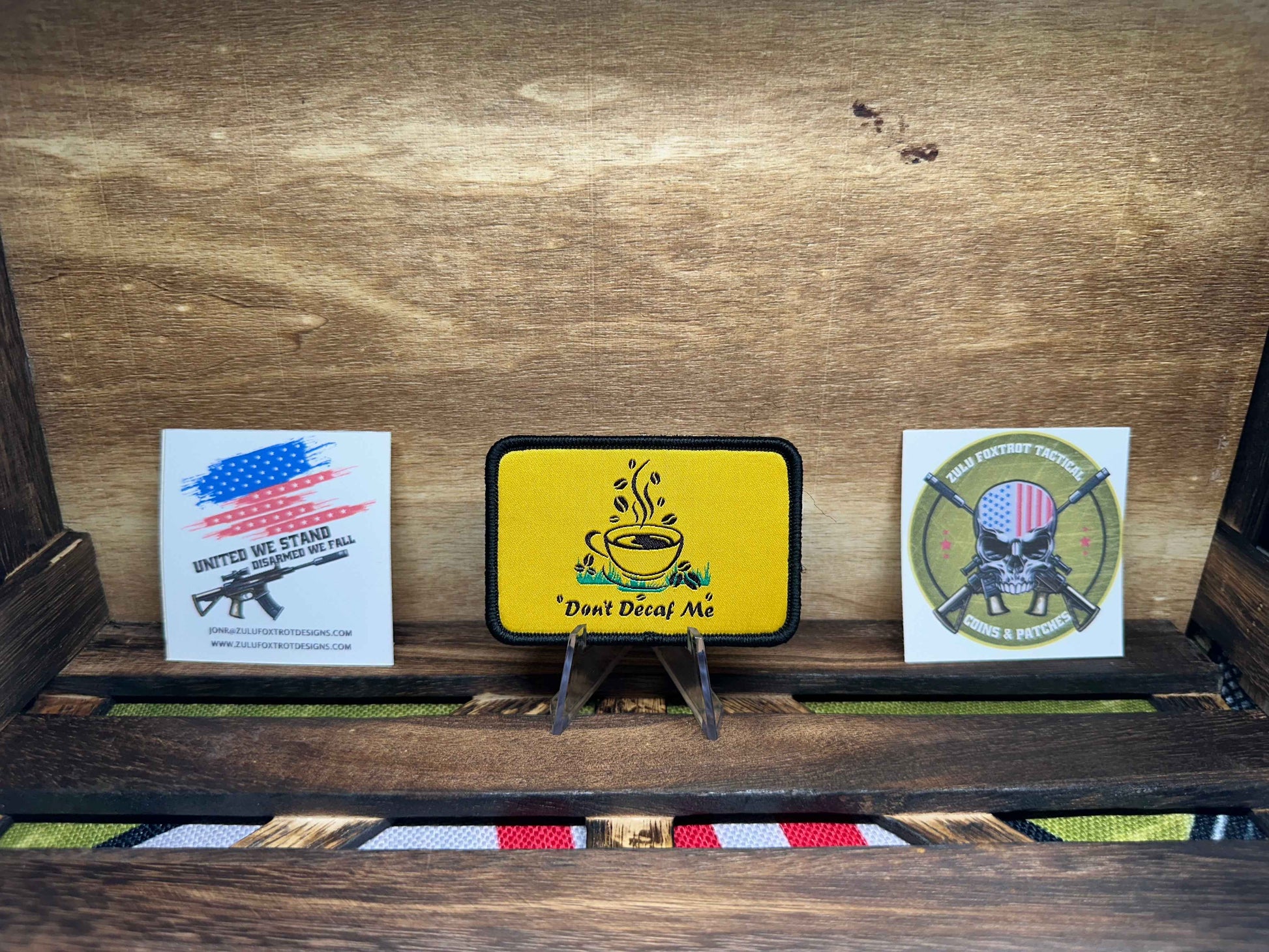 Don't Decaf Me: The Caffeinated Morale Patch Warning Label Don't - Decaf Me (Gadsden Parody)