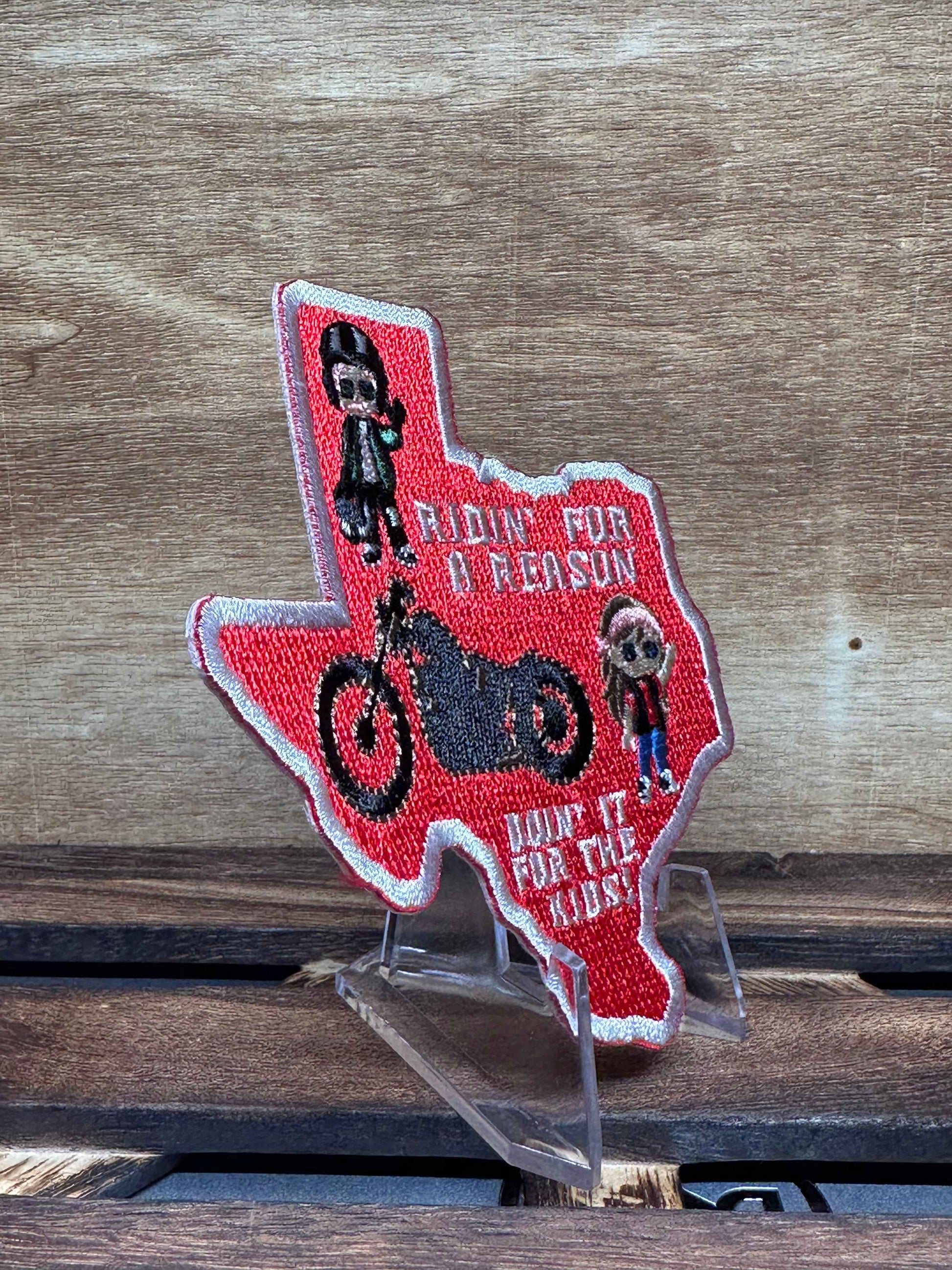 LIMITED EDITION "Doin' It For The Kids!" Texas Patch - Motorcycle Charity Ride, 4 Inch, Embroidered
