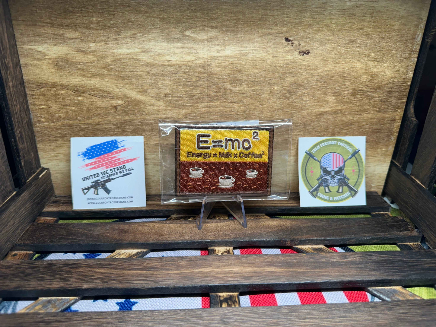 Coffee Milk & Coffee Velcro Morale Patch, E=MC2