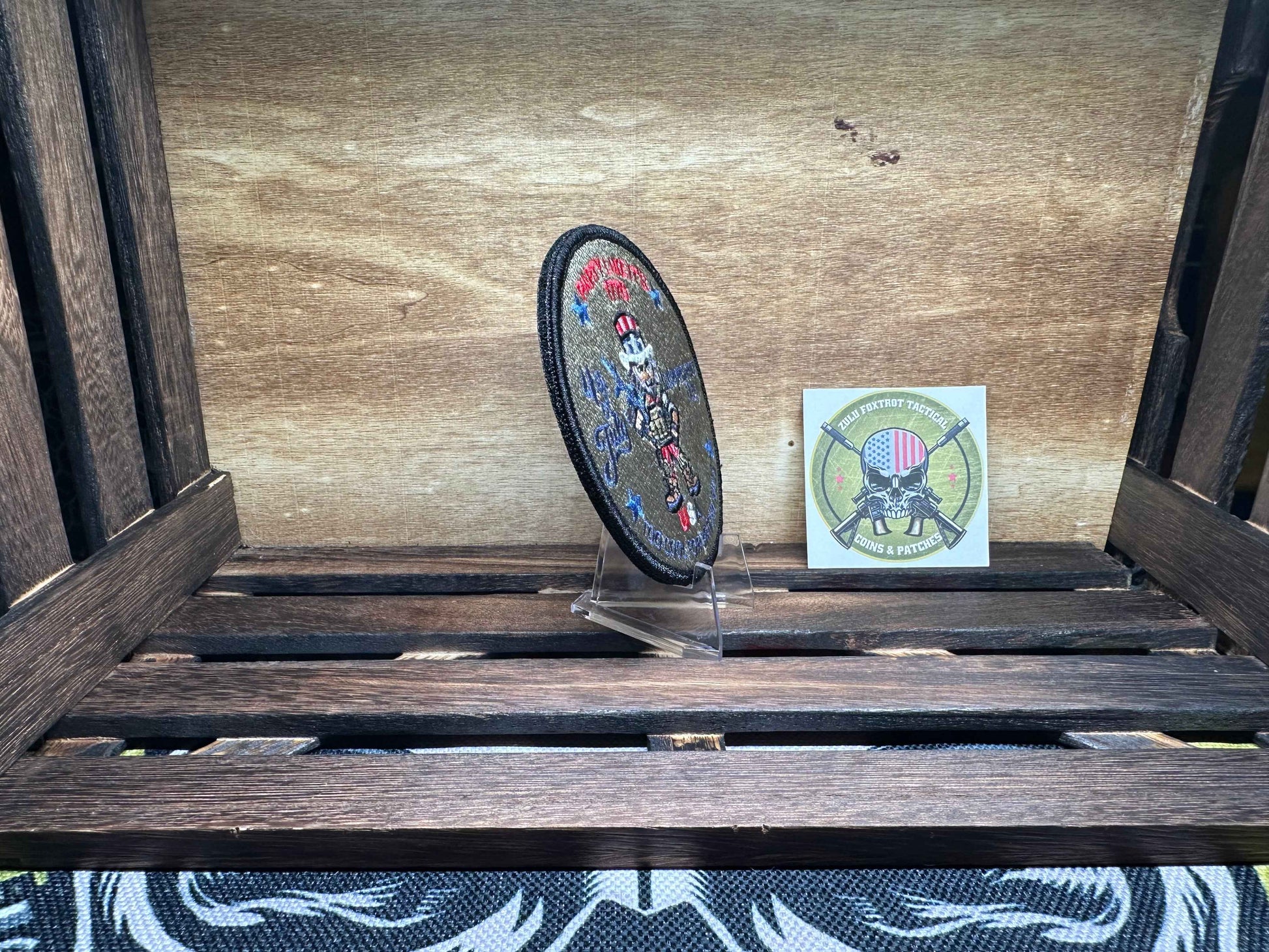 Tactical Uncle Sam Patch - "Too Cool For British Rule" - Independence Day Patch