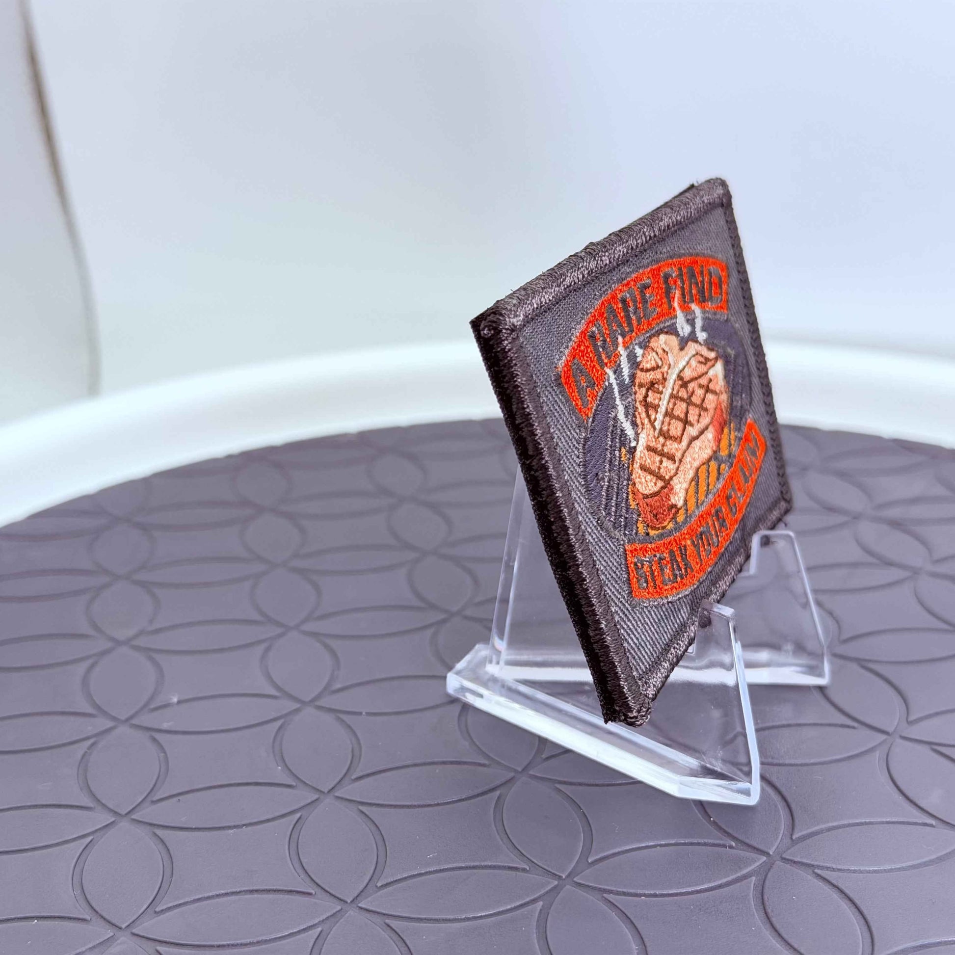 "Rare Find" Valentine’s Steak Heart Morale Patch - 3x2 Fully Embroidered Hook and Loop