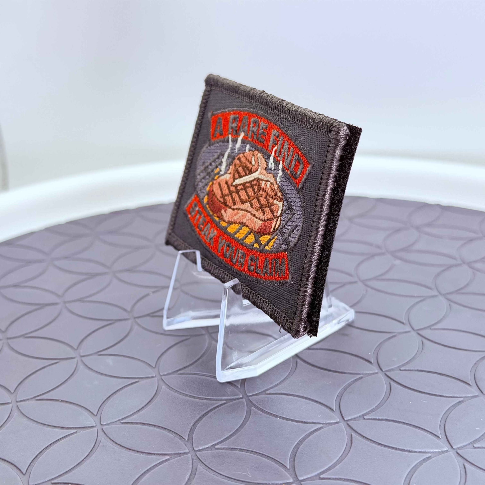 "Rare Find" Valentine’s Steak Heart Morale Patch - 3x2 Fully Embroidered Hook and Loop