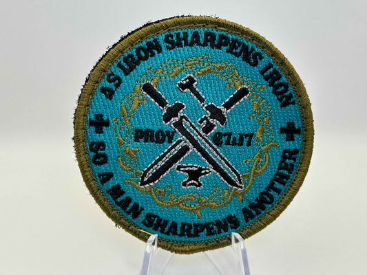 Iron Sharpens Iron Patch Proverbs 27:17 Brotherhood Emblem
