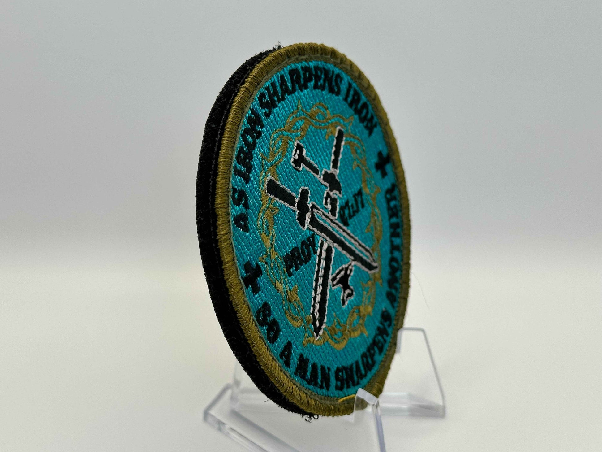 Iron Sharpens Iron Patch Proverbs 27:17 Brotherhood Emblem