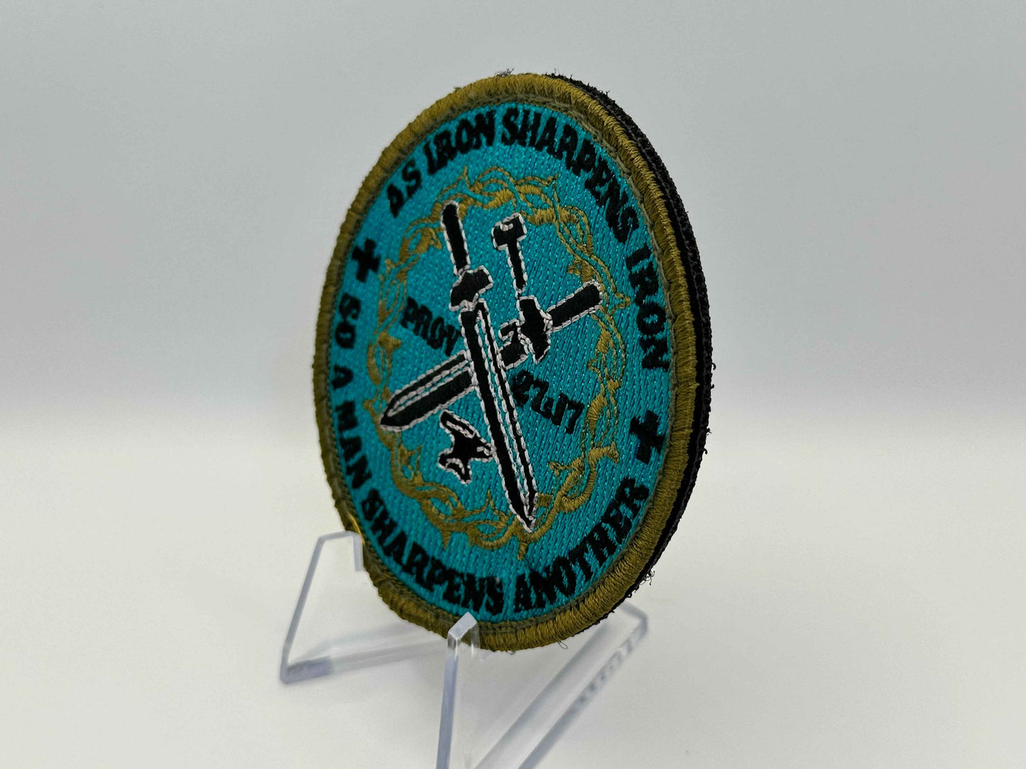 Iron Sharpens Iron Patch Proverbs 27:17 Brotherhood Emblem