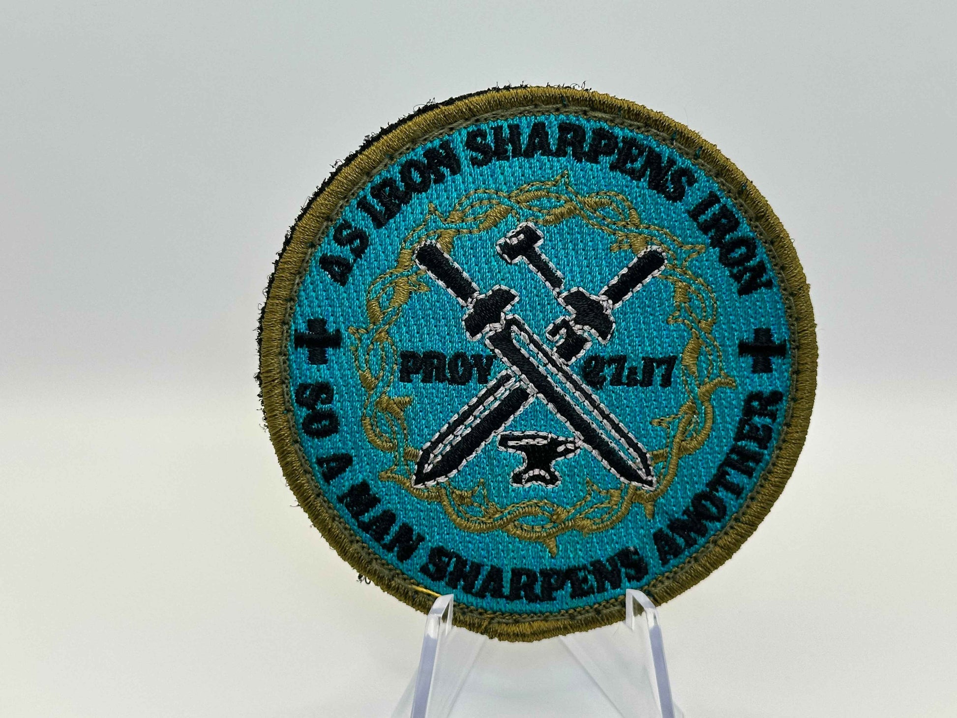 Iron Sharpens Iron Patch Proverbs 27:17 Brotherhood Emblem